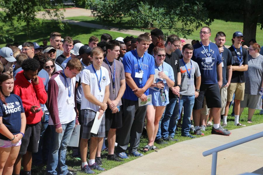 New+students+outside+of+Johnson+Hall+during+the+2018+Matriculation.+Photo+courtesy+of+Culver-Stockton+College