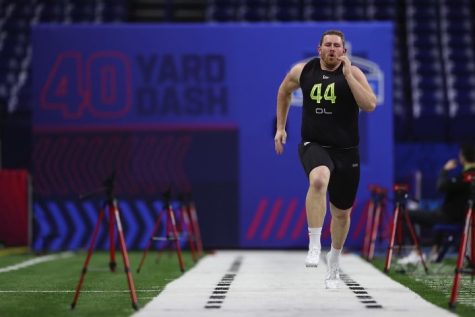 Andrew Rupcich running his 40-yard dash during the NFL Combine