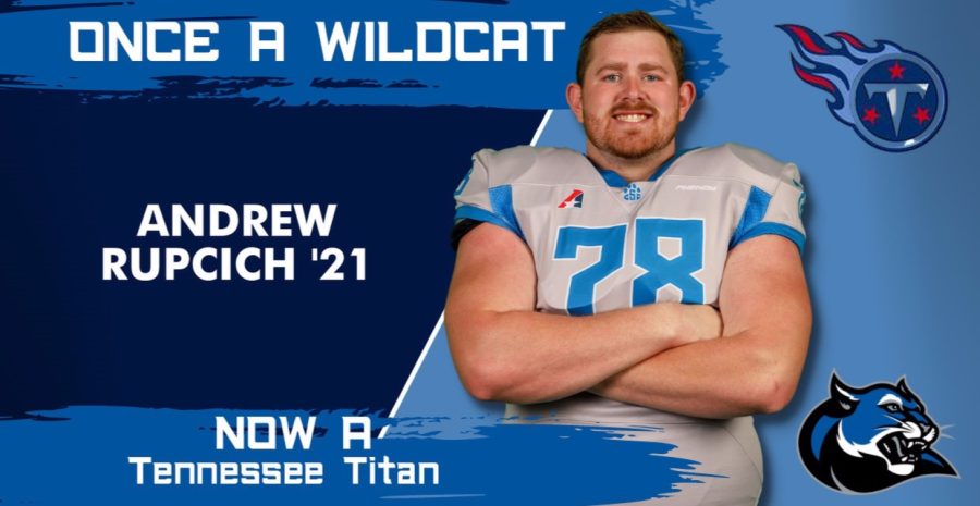Graphic Of Andrew Rupcich becoming a Tennessee Titan