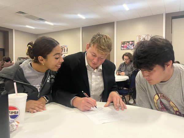 students engaged in simulation activity